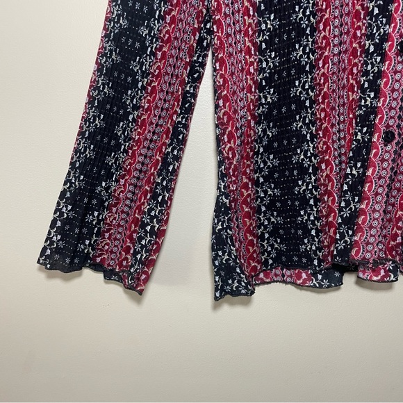 Cash Donna Blouse Lightweight Sparkle Linen Red / Black - Picture 5 of 7